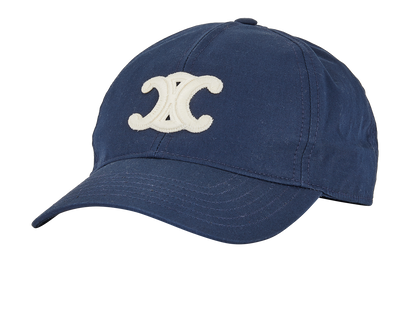 Celine Triomphe Baseball Cap, &pound;190, Accessories, Navy, Cotton, Front view